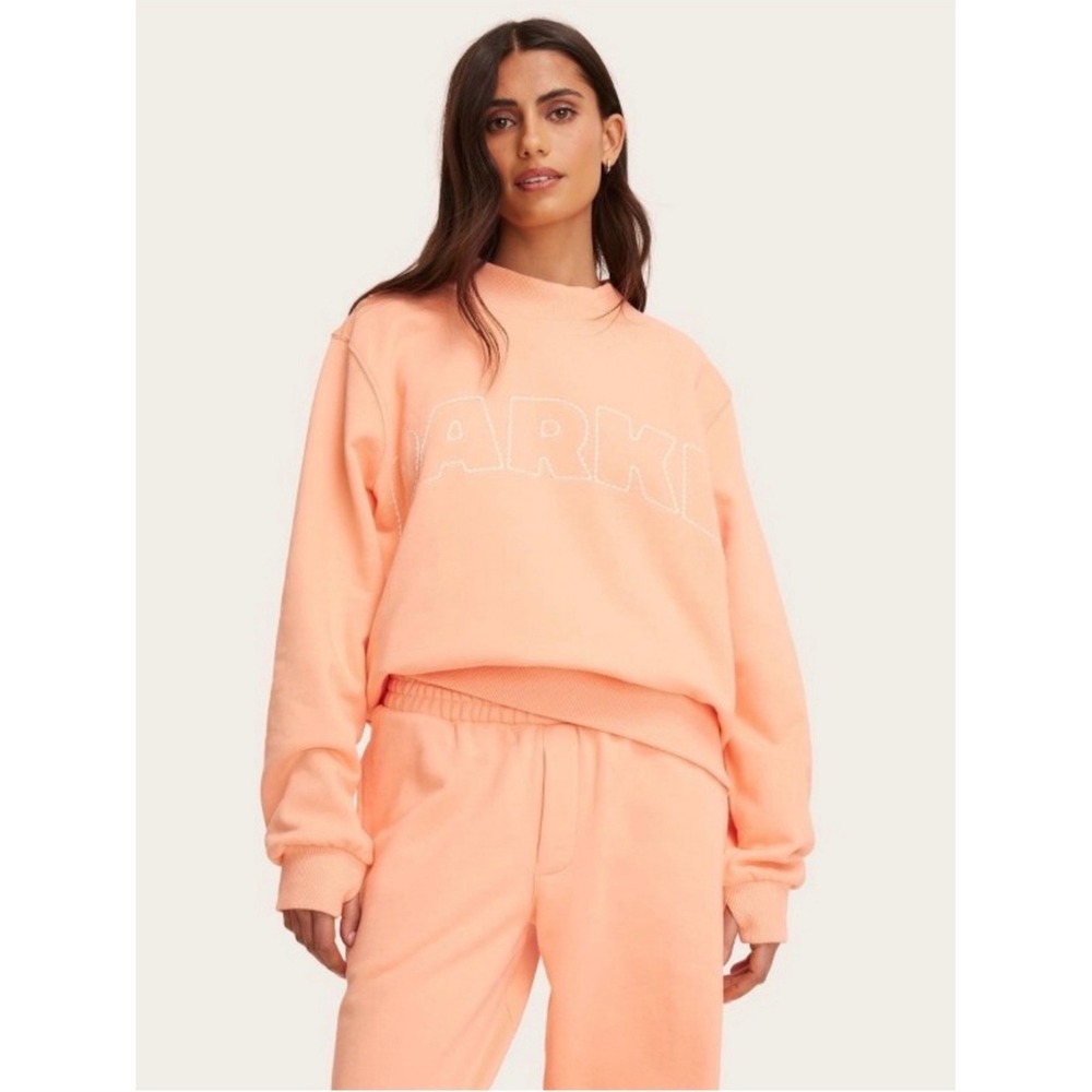 Parke x Target Sweatshirt L/XL Orange Embroidered Logo Contrast Stitch Crewneck